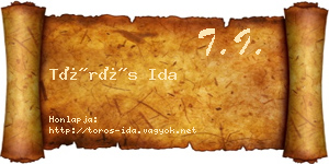 Törös Ida névjegykártya